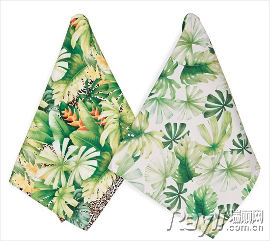ZARA HOME热带植物图案的桌布、餐垫