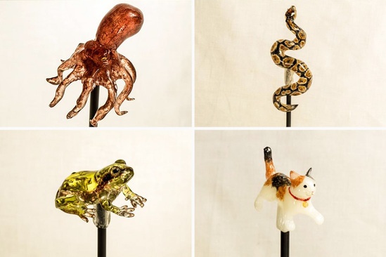 动物是艺术家最常做的造型，比如上图的章鱼、蛇、青蛙、猫