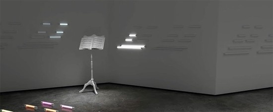 视觉艺术家用点亮的灯具诠释巴赫的古典旋律