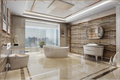 安华大理石瓷砖臻品系列卫浴空间效果图