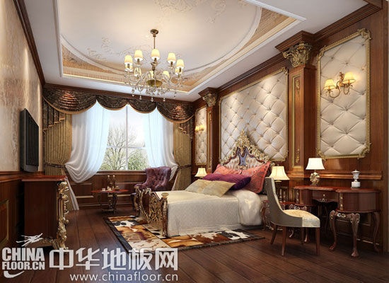 古典欧式卧室地板图片