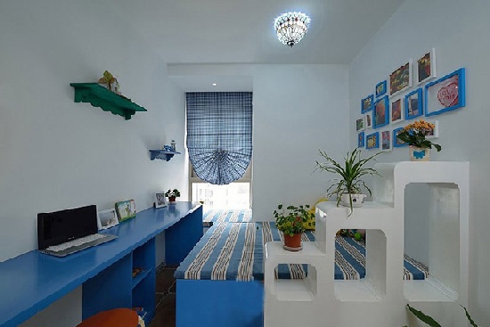 简约地中海风格三居室感受清新明亮气息