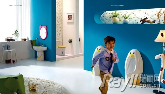 法恩莎卫浴“Fun•趣”系列缤纷色彩和活泼可爱卡通人物造型创造充满童趣的儿童卫浴空间