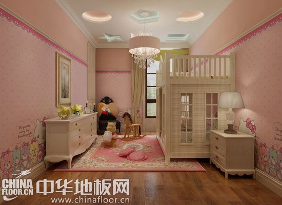 粉色儿童房地板图片