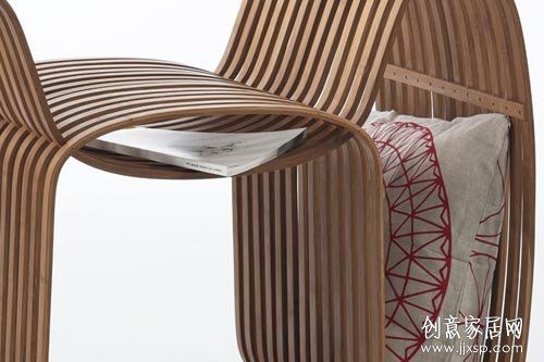 通气带收纳的创意竹制椅子 - www.jjxsp.com