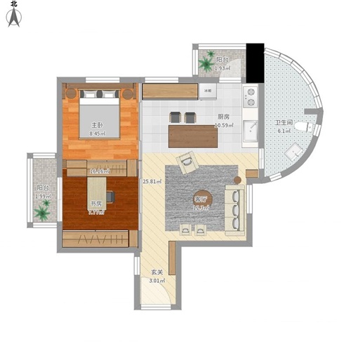 一居室也能拥有大空间36平看起来像72平！