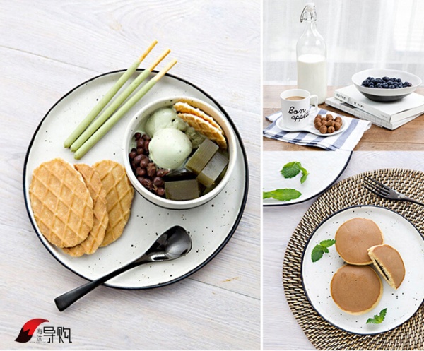 lototo日式餐具粗陶瓷西餐盘