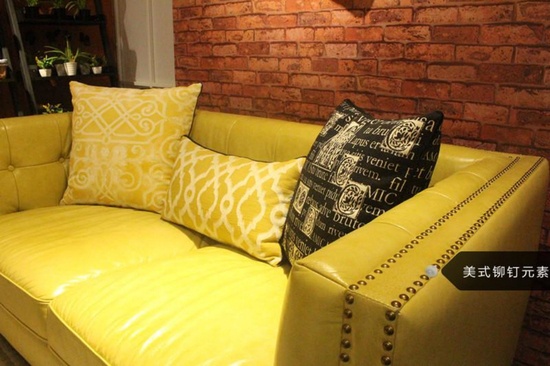 古卓现代美式系列沙发：皮+布混搭新个性沙发