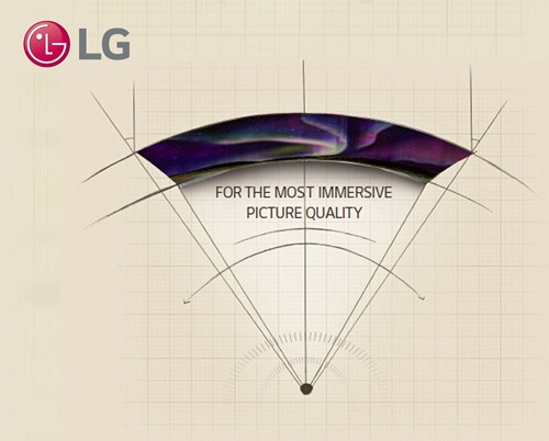 图：LG OLED电视具有曲面纤薄机身，能享受到全方位观赏视角
