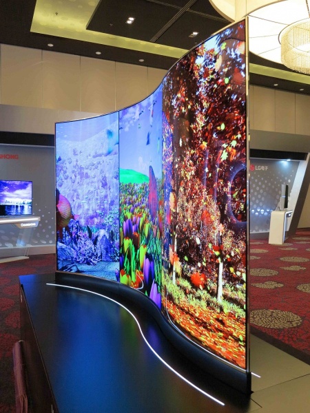 图4：现场展示的OLED双面连接显示技术，让我们看到OLED技术带给电视行业的无限可能.JPG