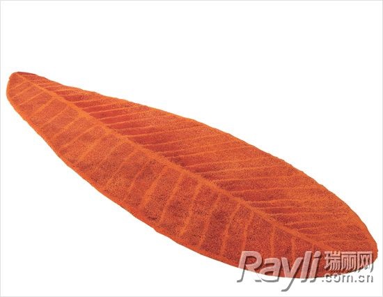 橙色叶片形状地毯