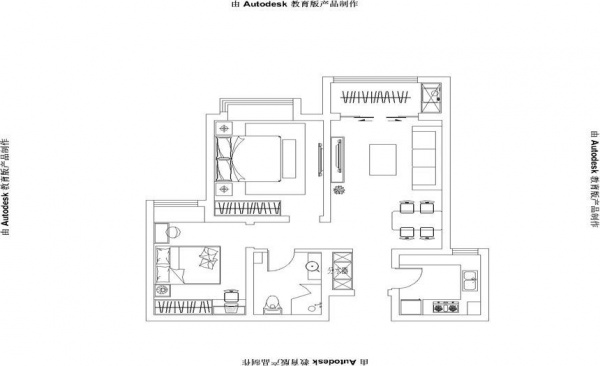 富地广场-二居室-88.00平米-装修设计