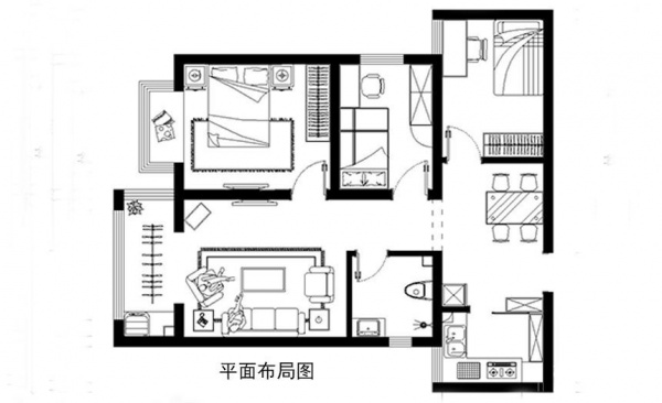 京棉新城-三居室-89.00平米-装修设计