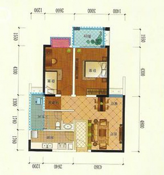 新安里小区-二居室-86.00平米-装修设计