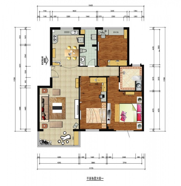爱民里小区-三居室-130.00平米-装修设计