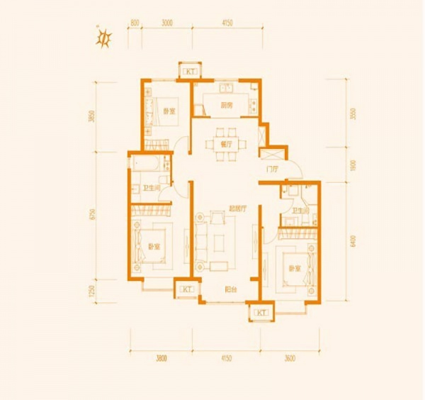 密云华润橡树湾-三居室-138.00平米-装修设计