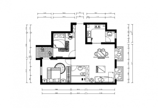中海金石公馆-二居室-90.00平米-装修设计