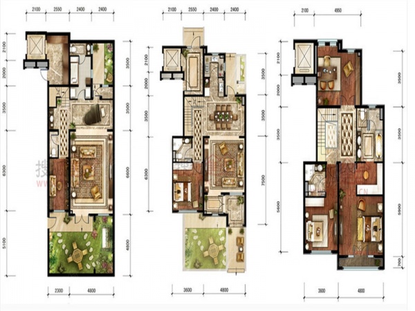 中建红杉溪谷-三居室-192.00平米-装修设计