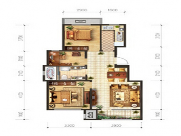 北京城建·筑华年-三居室-91.00平米-装修设计