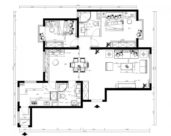 东湖湾-三居室-114.22平米-装修设计