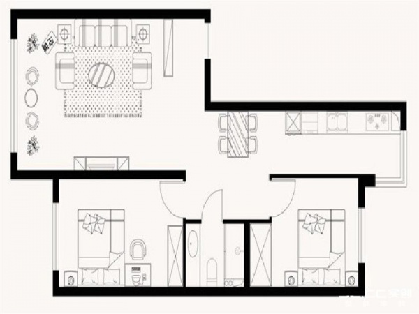 青塔蔚园-二居室-95.00平米-装修设计