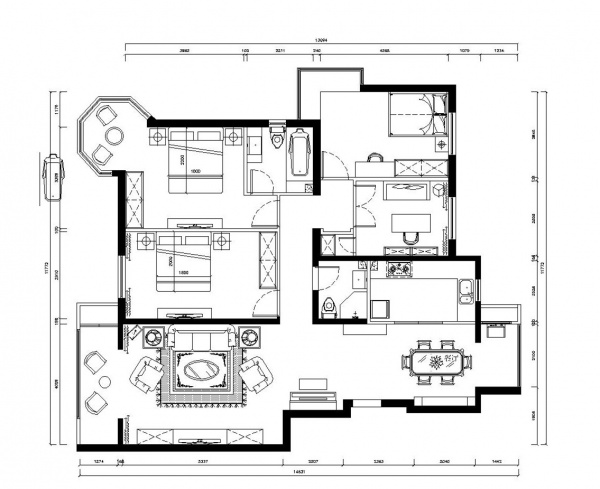 翠林漫步-三居室-140.00平米-装修设计