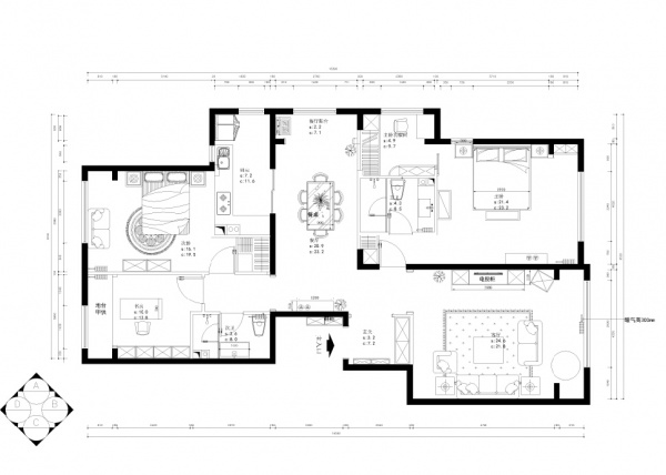 首开·熙悦山澜庭-三居室-140.00平米-装修设计
