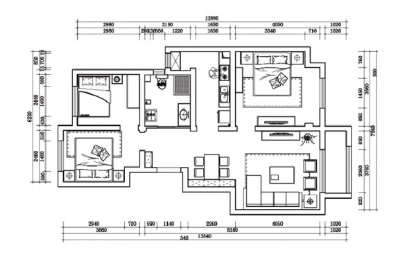香汐花园-三居室-120.00平米-装修设计