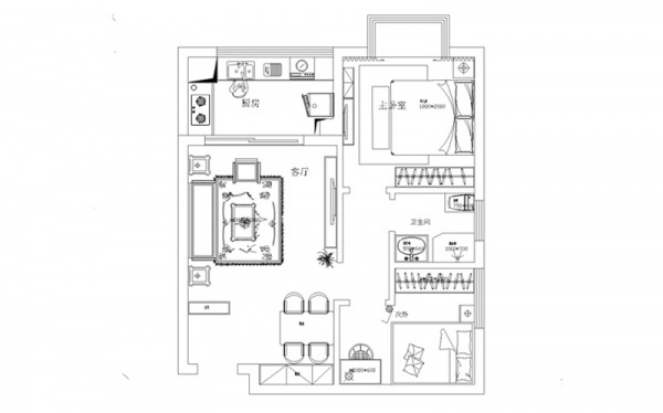 安慧北里小区-二居室-76.00平米-装修设计