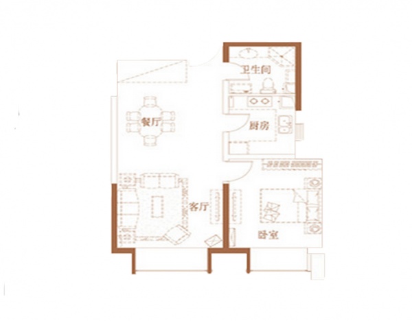 京贸国际城-一居室-72.75平米-装修设计