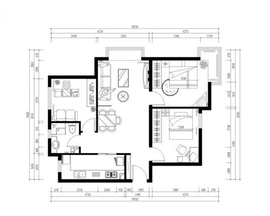 东亚瑞晶苑-三居室-88.00平米-装修设计