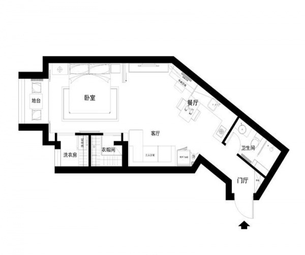 菲特空间-一居室-61.33平米-装修设计