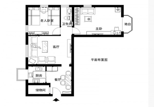 鲁能7号院水岸公馆-二居室-80.00平米-装修设计