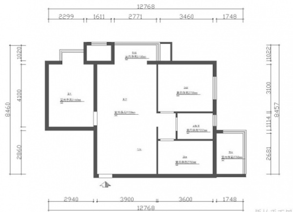工体南路小区-二居室-80.00平米-装修设计