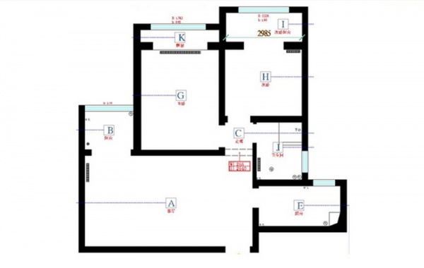 宝盛里-二居室-90.00平米-装修设计