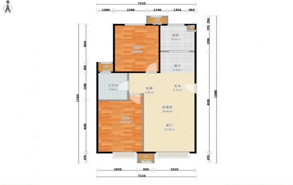 海淀九號-二居室-100.00平米-装修设计