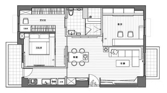 小户型 单身公寓 现代简约 装修效果图