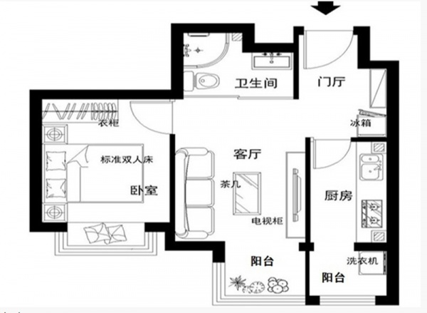 保利·罗兰香谷-一居室-50.00平米-装修设计