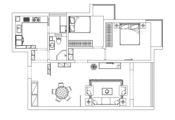 万泽御河湾-二居室-115.17平米-装修设计