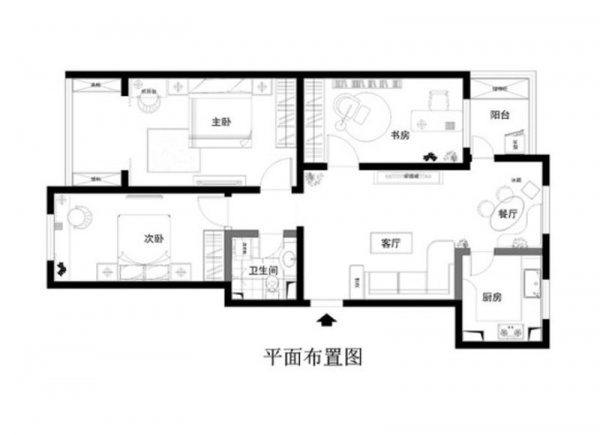 北京城建·上河湾-三居室-100.00平米-装修设计