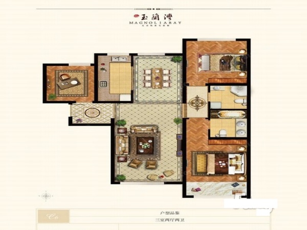 K2玉蘭湾-三居室-133.00平米-装修设计