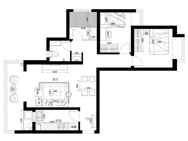 雲溪-三居室-96.00平米-装修设计