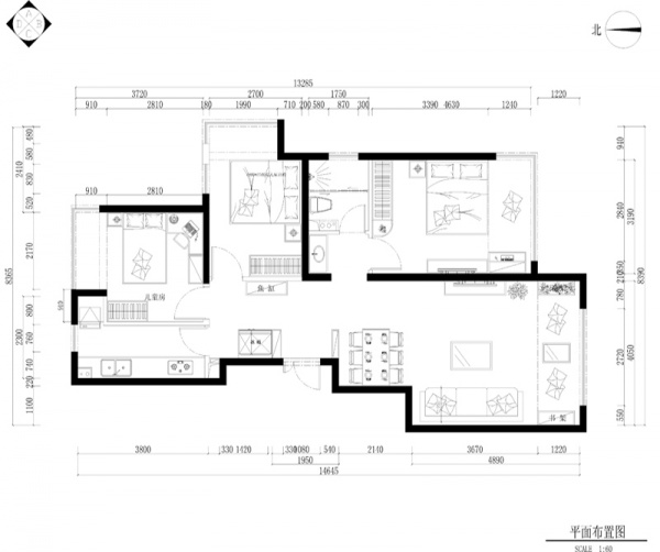 龙湖时代天街-三居室-98.00平米-装修设计