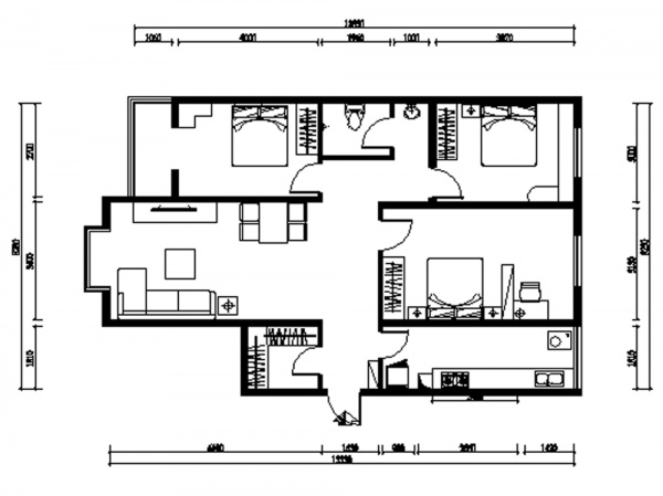 金隅滨河园-二居室-68.00平米-装修设计