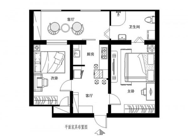 新源街-三居室-70.00平米-装修设计