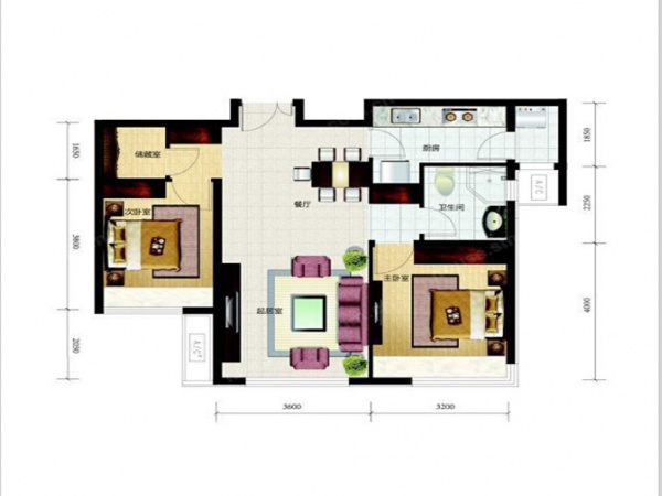 宣武门西大街-二居室-68.00平米-装修设计