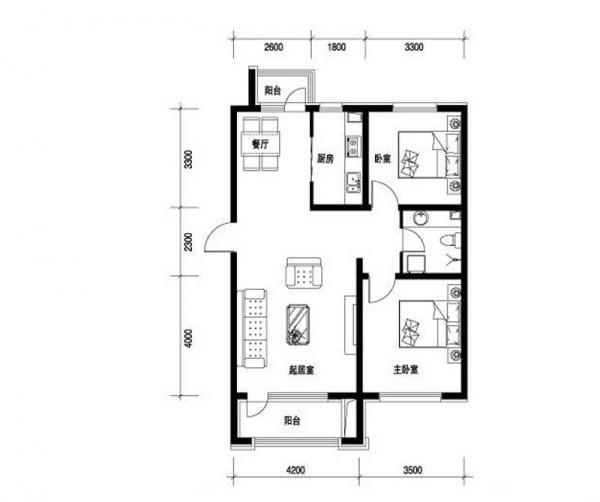 一品嘉园-二居室-74.00平米-装修设计