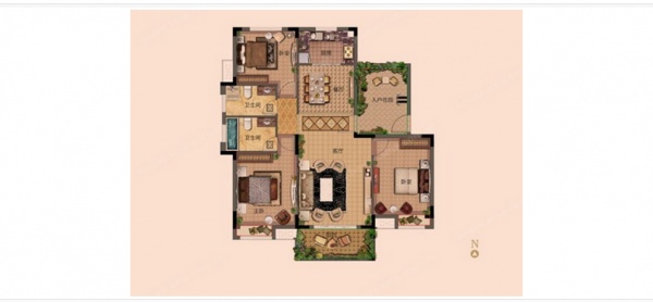 绿城百合北区-三居室-108.00平米-装修设计