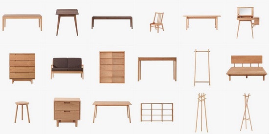 “木智工坊”的家具带着一点无印良品的风格