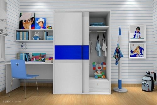 儿童衣柜可以衬托出整个房间的活跃度，